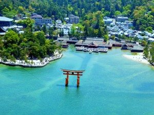 Unique Japan Tours Hiroshima Itsukushima Shrine Aerial