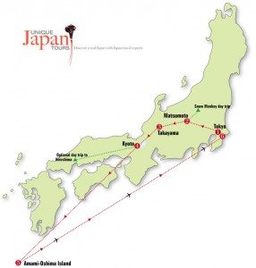 Unique Japan Tours Traditional Tropical Japan Map