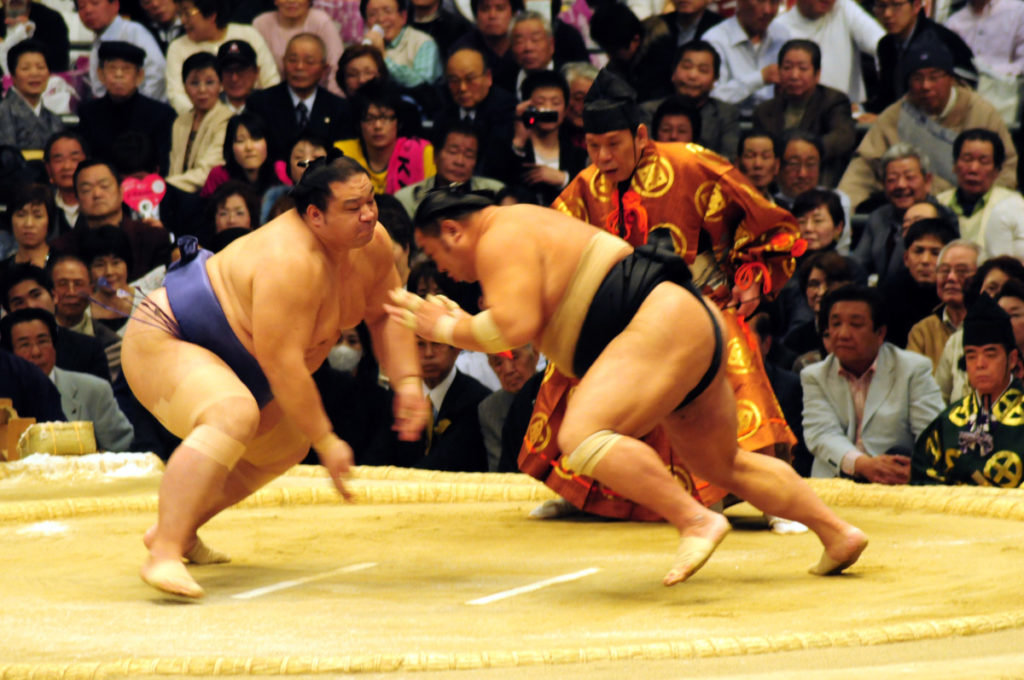 Sumo Kaio_vs._Chiyotaikai_March_2009 Unique Japan Tours
